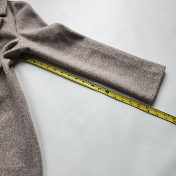 Zara Long Tan Coat With Button - Picture 9 of 15